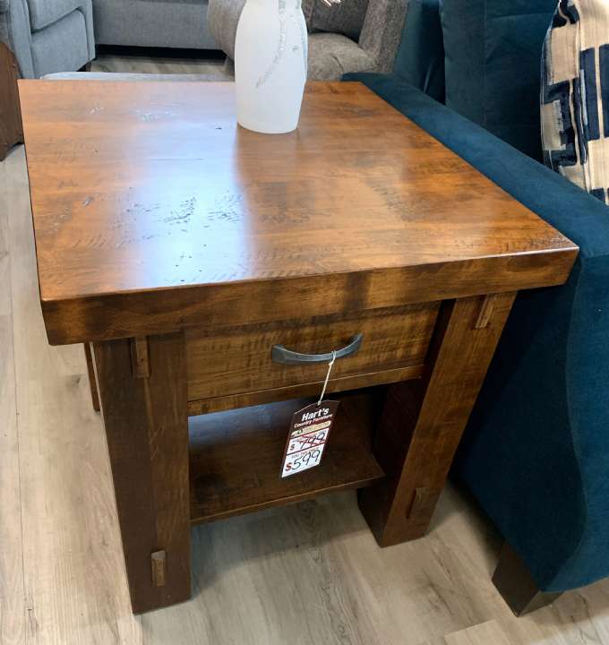 Wormy Maple Timber Millsawn End Table